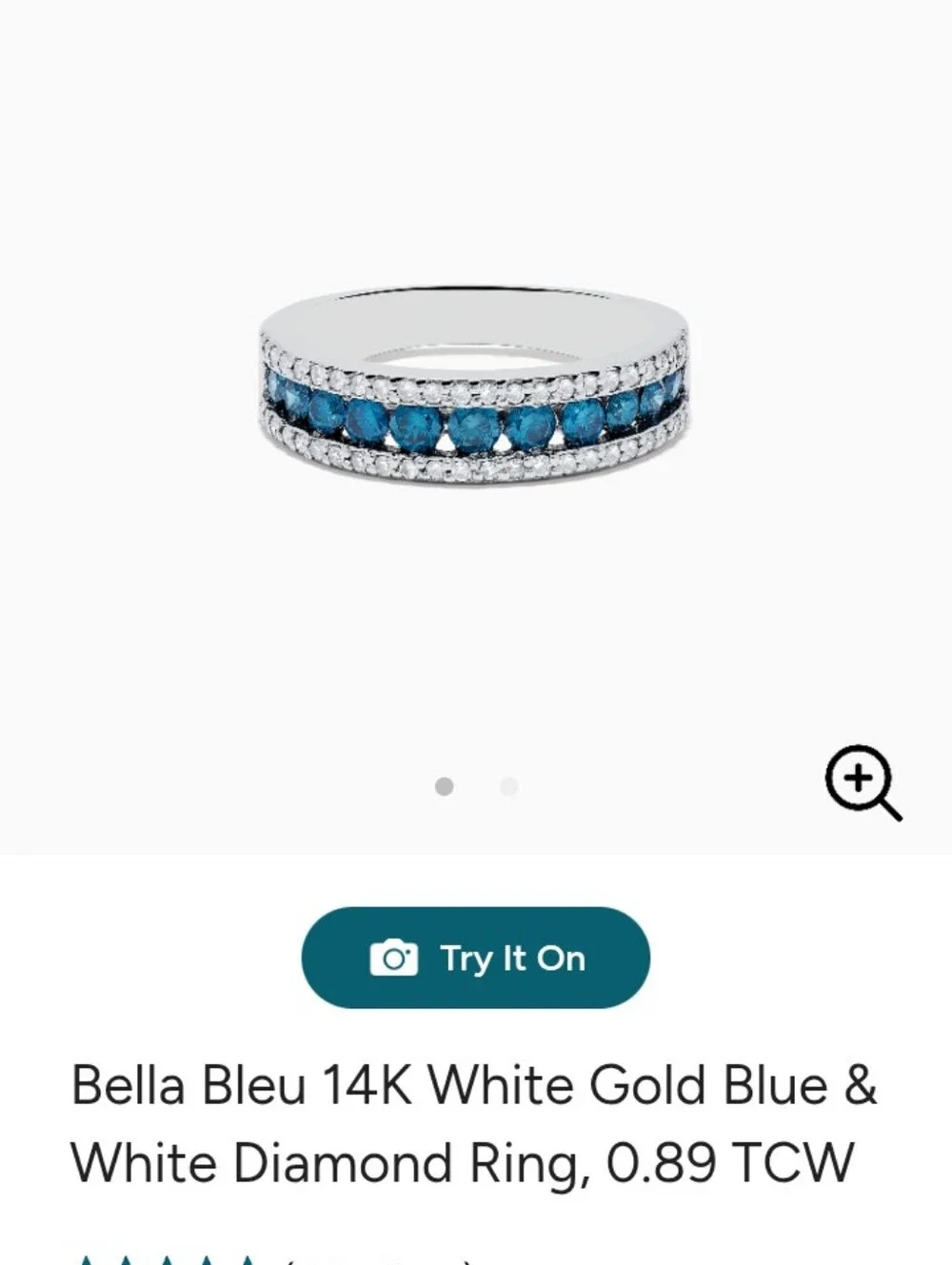 Bella bleu 14k white and blue diamond ring